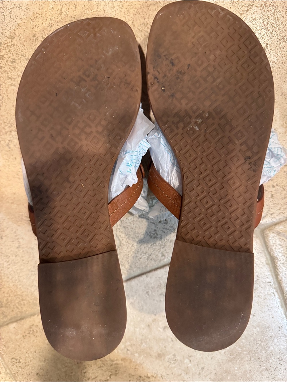 Tory Burch Chestnut Leather Miller Thong Sandals - Picture 2 of 4